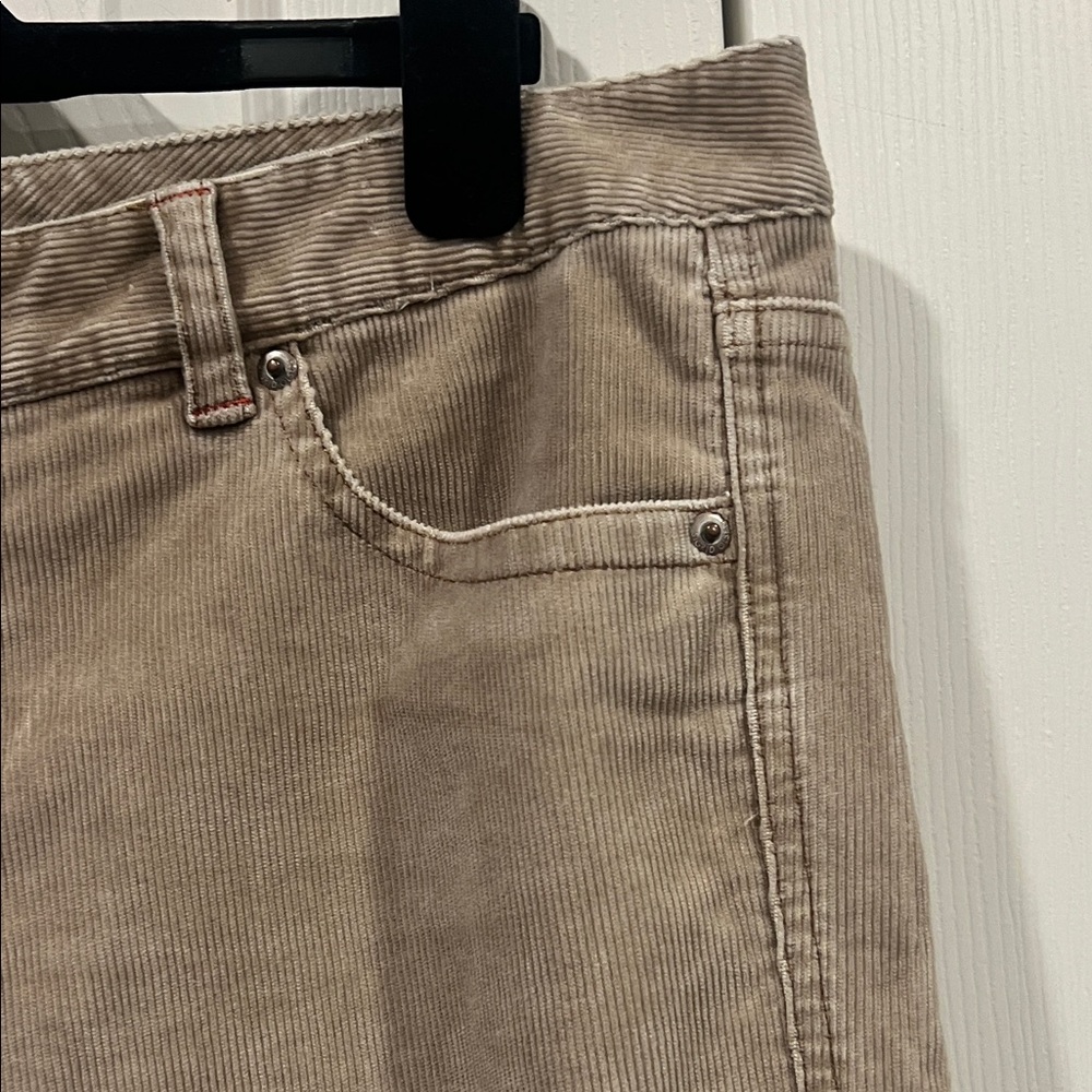 Sigrid Olsen Beige Straight Leg Corduroy  Jeans - Picture 5 of 10